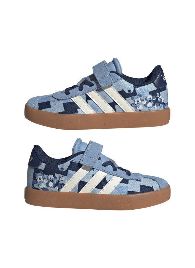 adidas VL COURT MICKEY EL C Blue Skateboarding SHOES for Unisex Kids - 10K