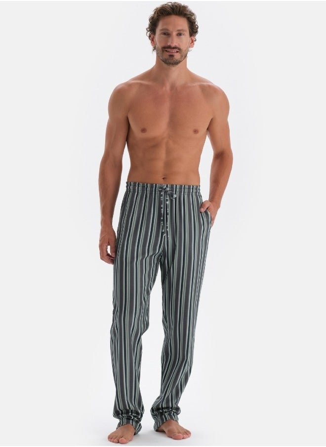 Striped Shirt & Trousers Pajama Set Spread Collar Modal Mid Rise Sleepwear