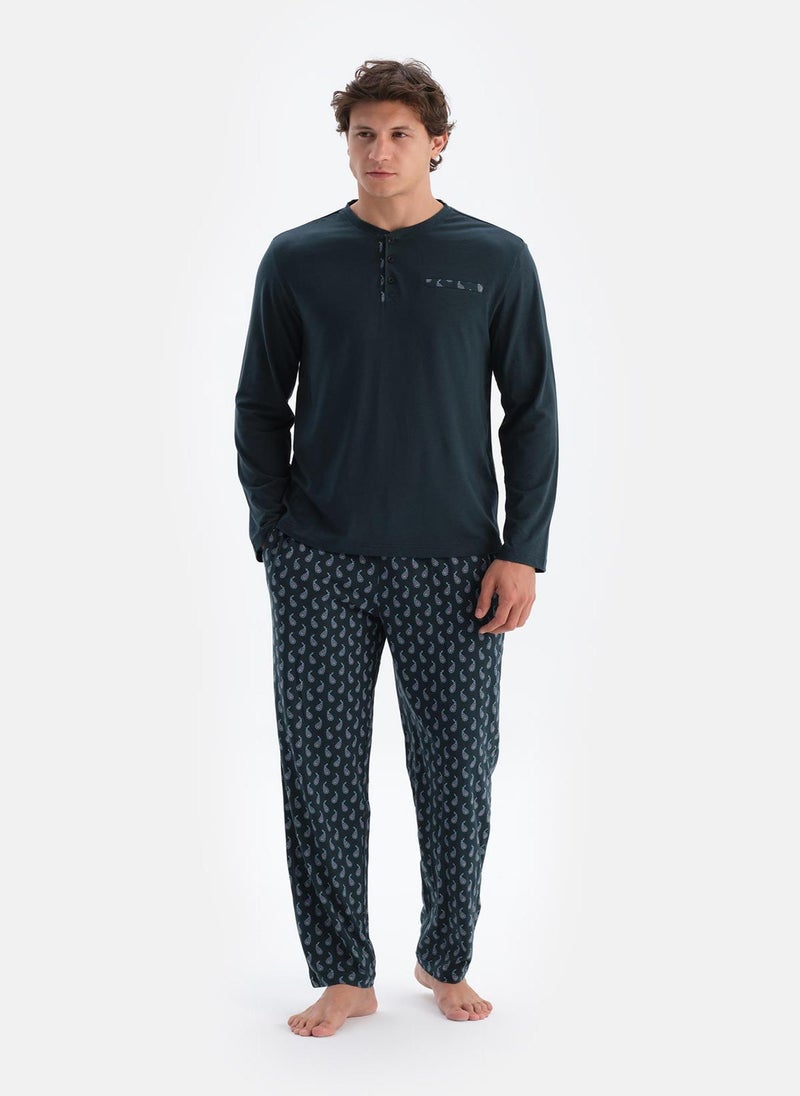 T-shirt & Trousers Pajama Set Crew Neck Modal Mid Rise Sleepwear