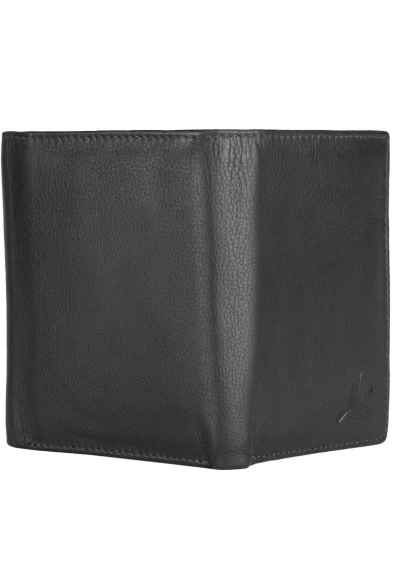 HORNBULL Trifold black Genuine Leather Wallet for Men | Mens Wallet with RFID Blocking | Gift Set
