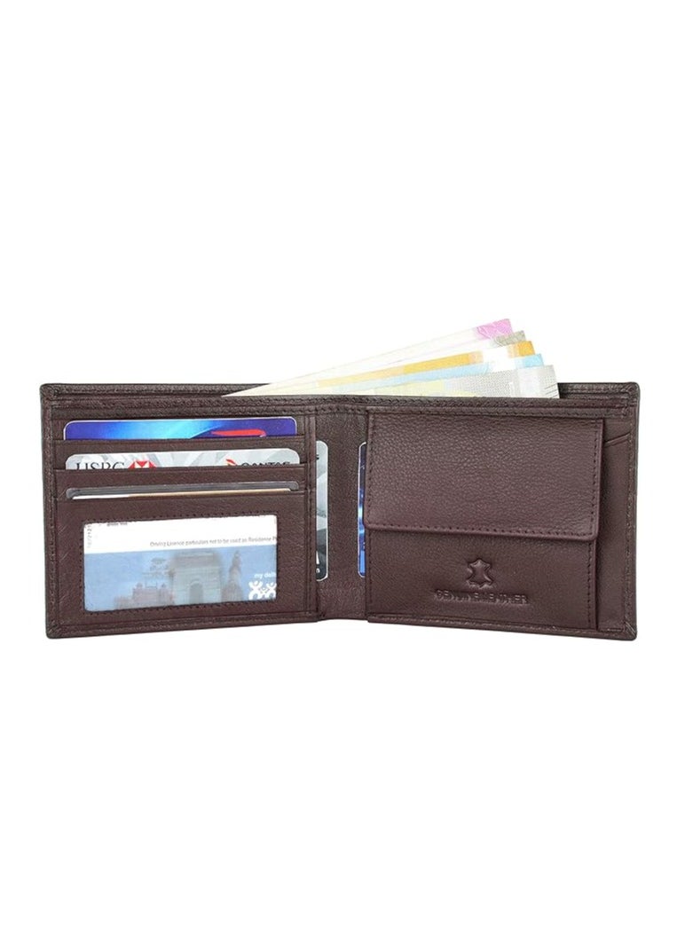 NAPA HIDE Brown Leather Wallet for Men I Handcrafted I 4 Credit/Debit Card Slots I 2 Currency Compartments I 1 Transparent ID Window