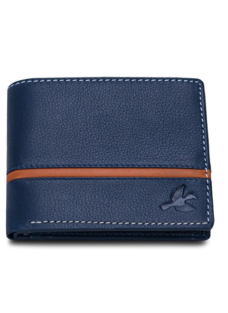 HORNBULL Denial Navy Leather Wallet for Men | Leather Mens Wallet with RFID Blocking | Wallets Men Genuine Leather