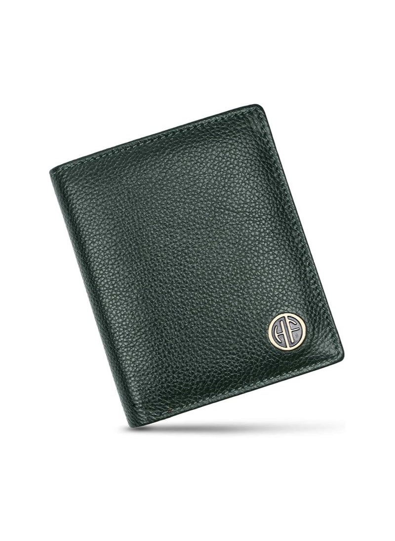 HAMMONDS FLYCATCHER Genuine Leather Wallet for Men - RFID Protected Leather Purse for Men, Money Purse for Men, Bi-Fold Wallet - 3 Card Slots, 2 ID Slots, Coin Pocket, Hidden Pockets - Sea Green