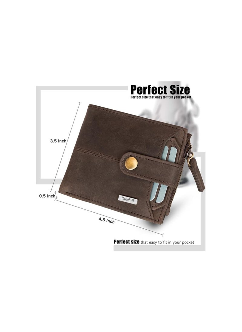 HORNBULL Billy Olive/Mud Mens Leather Wallet | Premium Qaulity Leather Wallet for Mens | Mens Wallet