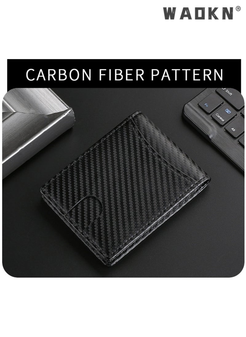 Wallet for Men Slim Larger Capacity-Leather Money Clip Mens Wallet - RFID Blocking Front Pocket Bifold Wallet - Minimalist Credit Card Holder with ID Window Man Birhtday Present