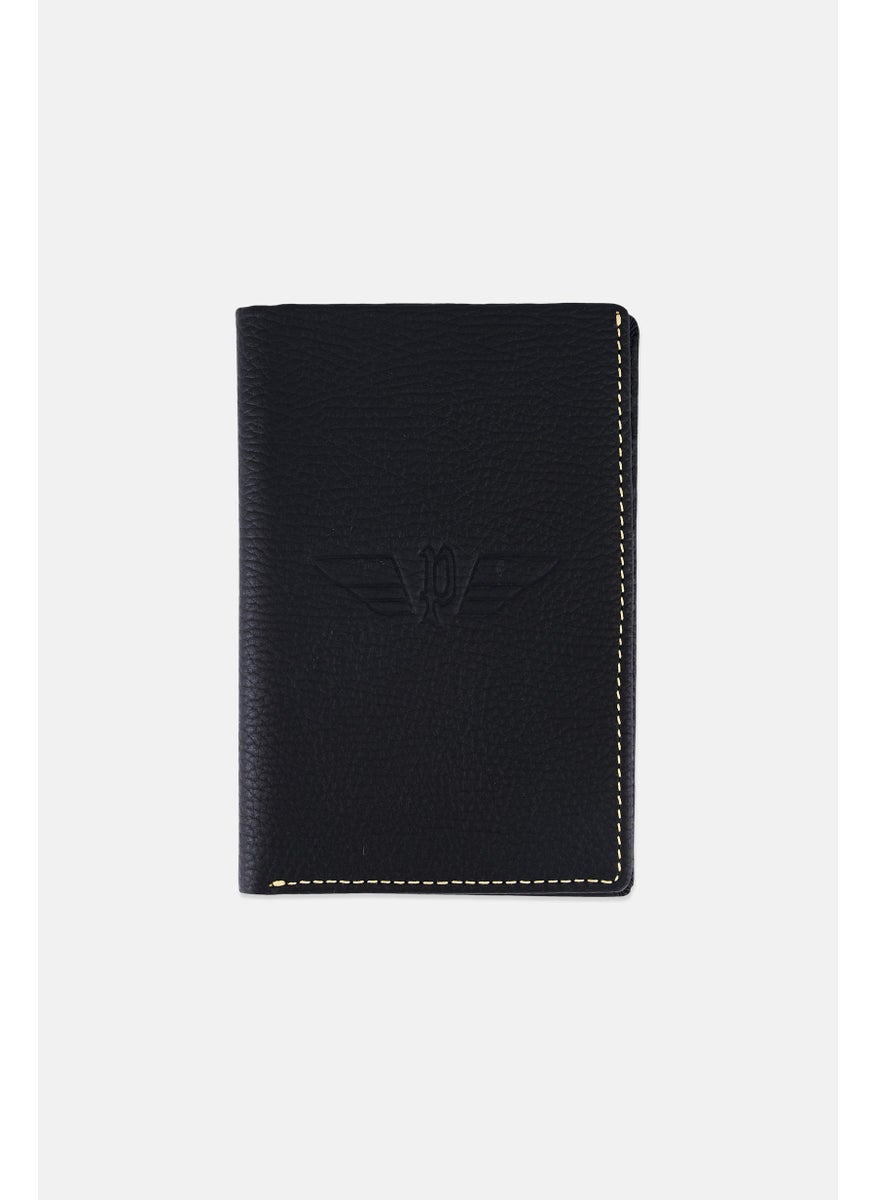 Men Brand Logo Travel Wallet 11 H x 16 L x 1 W cm, Black