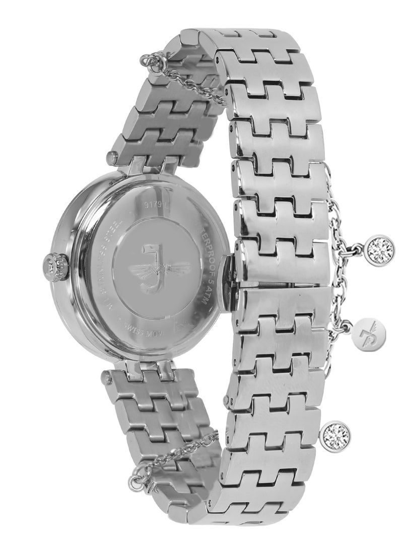 JOVIAL 9179LSMQ03ZE Women's Stainless Steel Band Watch, 34mm