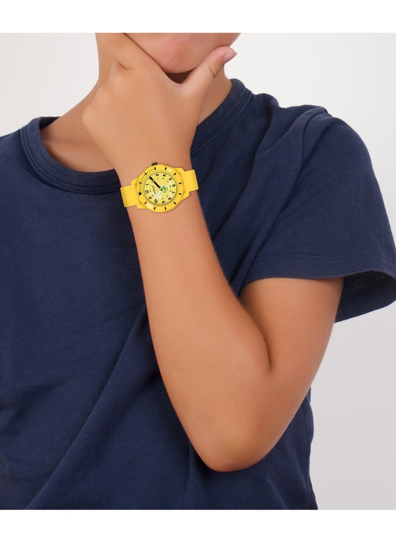 LACOSTE ROUND ANALOG KIDS'S YELLOW CASE WATCH - 2030060