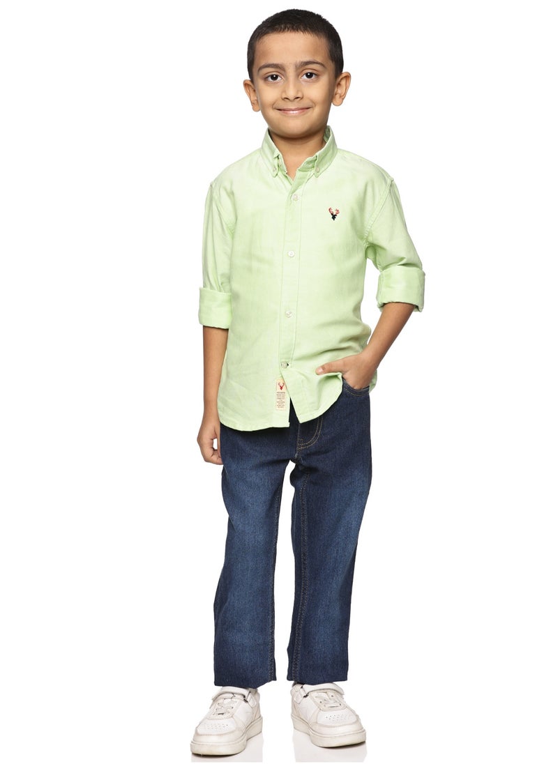 Boys' Long Sleeve Oxford Dress Shirt | Kids Classic Formal Button Down Shirt | Collared Neck Cotton Shirt