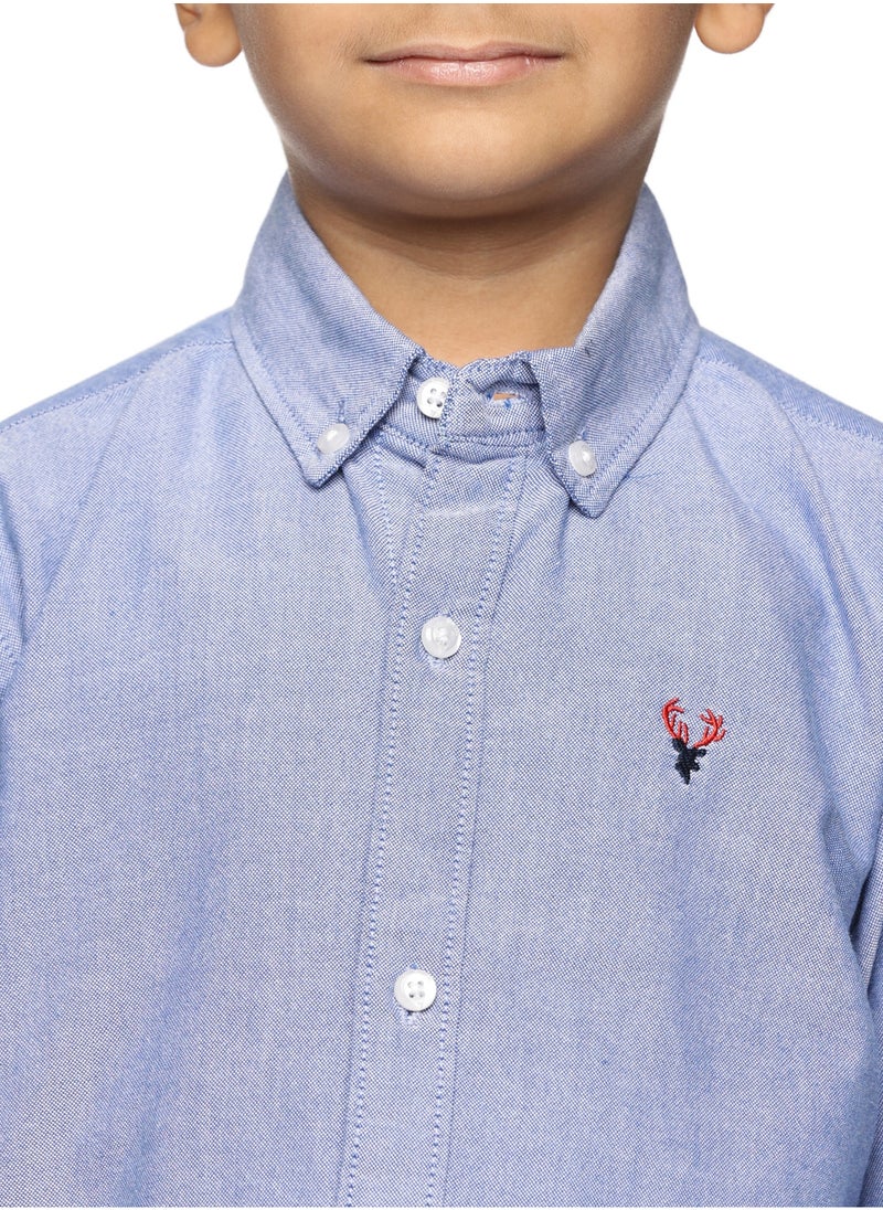 Boys' Long Sleeve Oxford Dress Shirt | Kids Classic Formal Button Down Shirt | Collared Neck Cotton Shirt