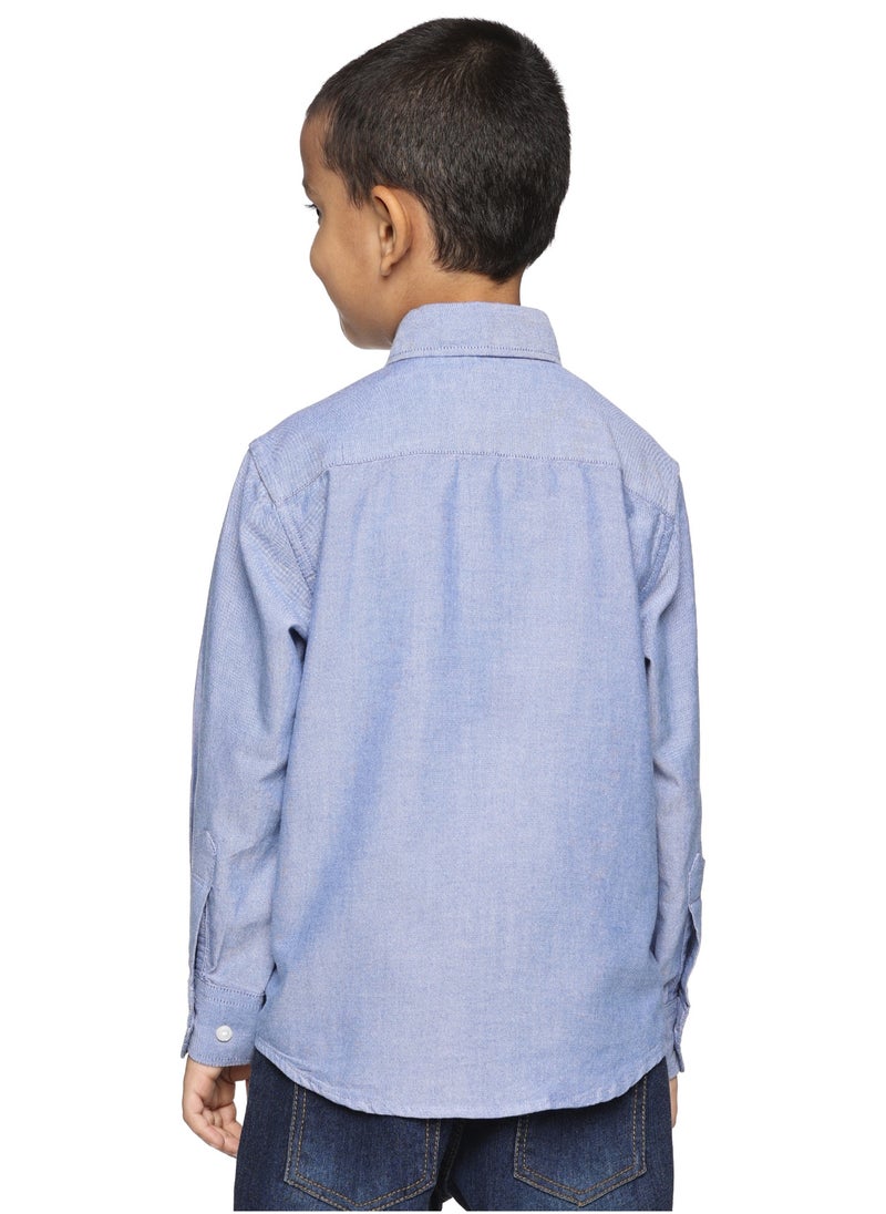 Boys' Long Sleeve Oxford Dress Shirt | Kids Classic Formal Button Down Shirt | Collared Neck Cotton Shirt