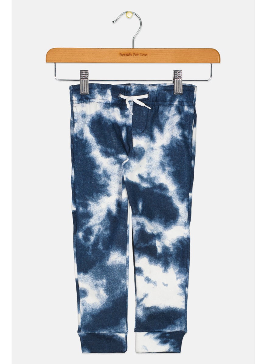 Toddlers Boy Drawstring  Tie Dye Sweatpants, Navy