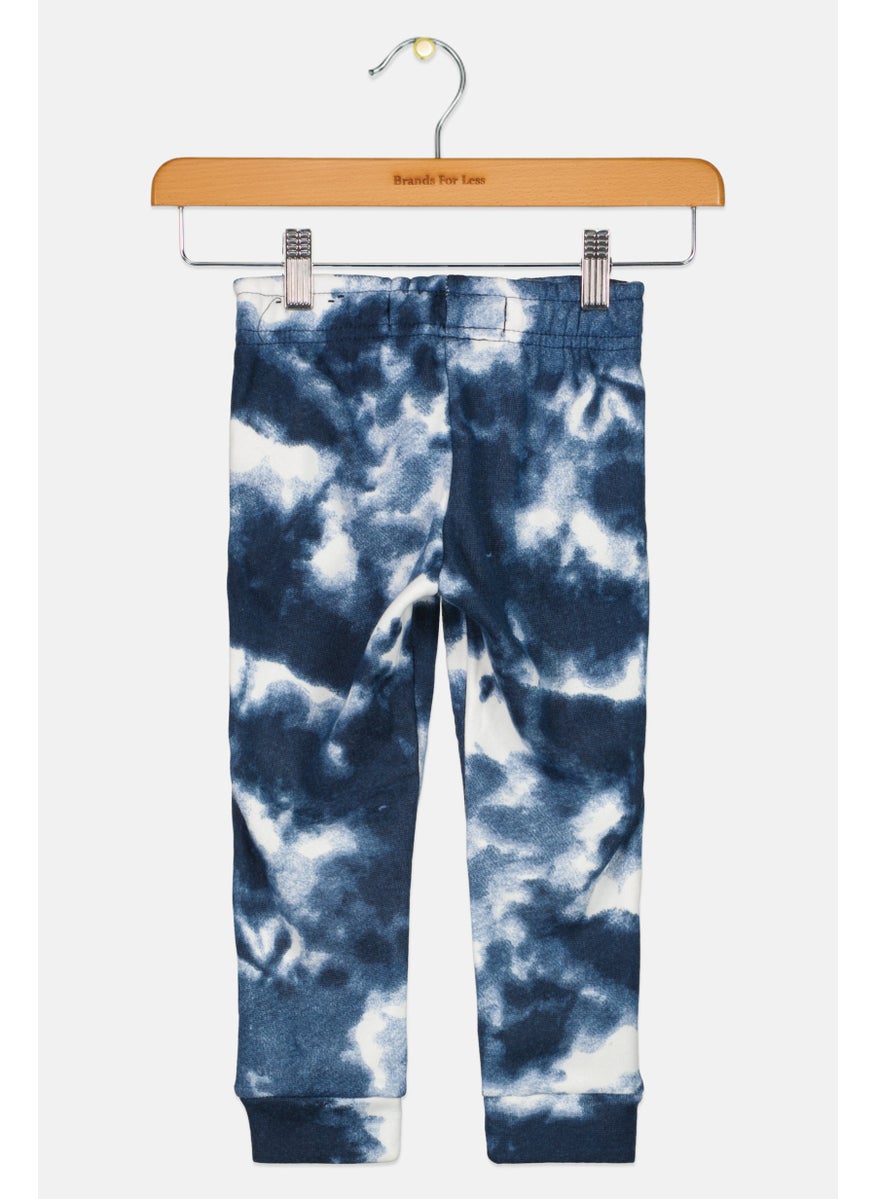 Toddlers Boy Drawstring  Tie Dye Sweatpants, Navy