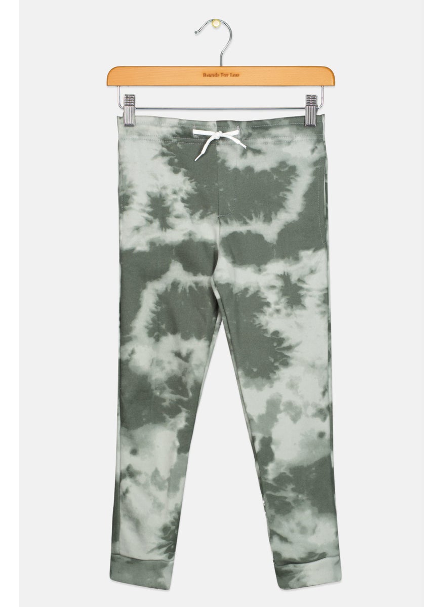 Kids Boy Pull On Tie Dye Joggers Pant, Olive Combo