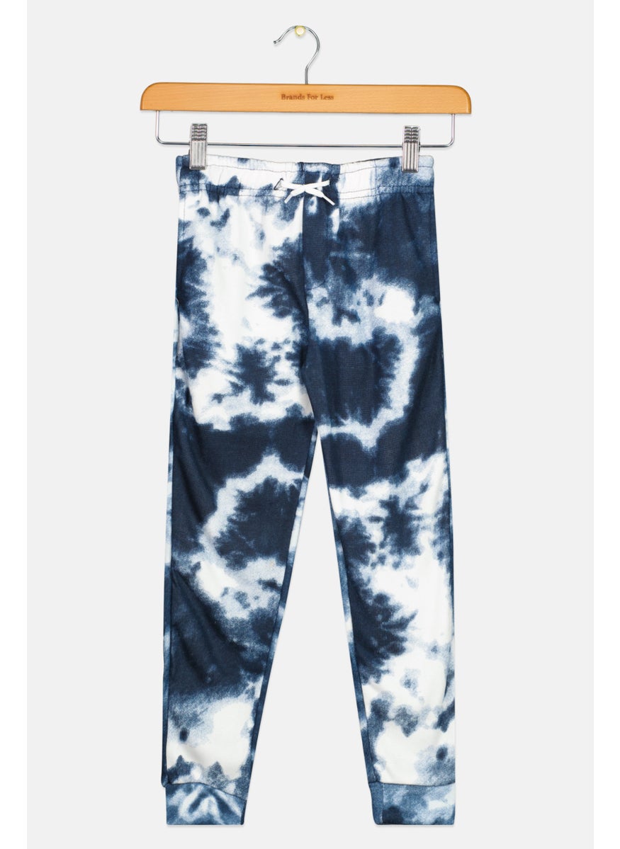 Toddlers Boy Pull On Tie-Dye Jogger Pants, White