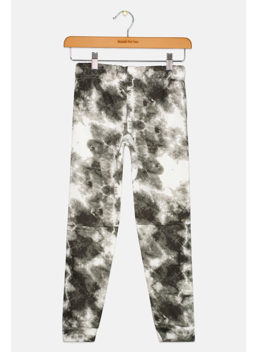 Kids Boy Tie Dye Pull On Sweatpants, Black