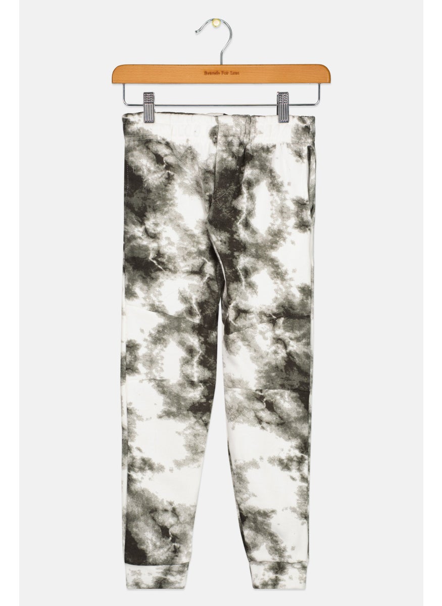 Kids Boy Tie Dye Pull On Sweatpants, Black