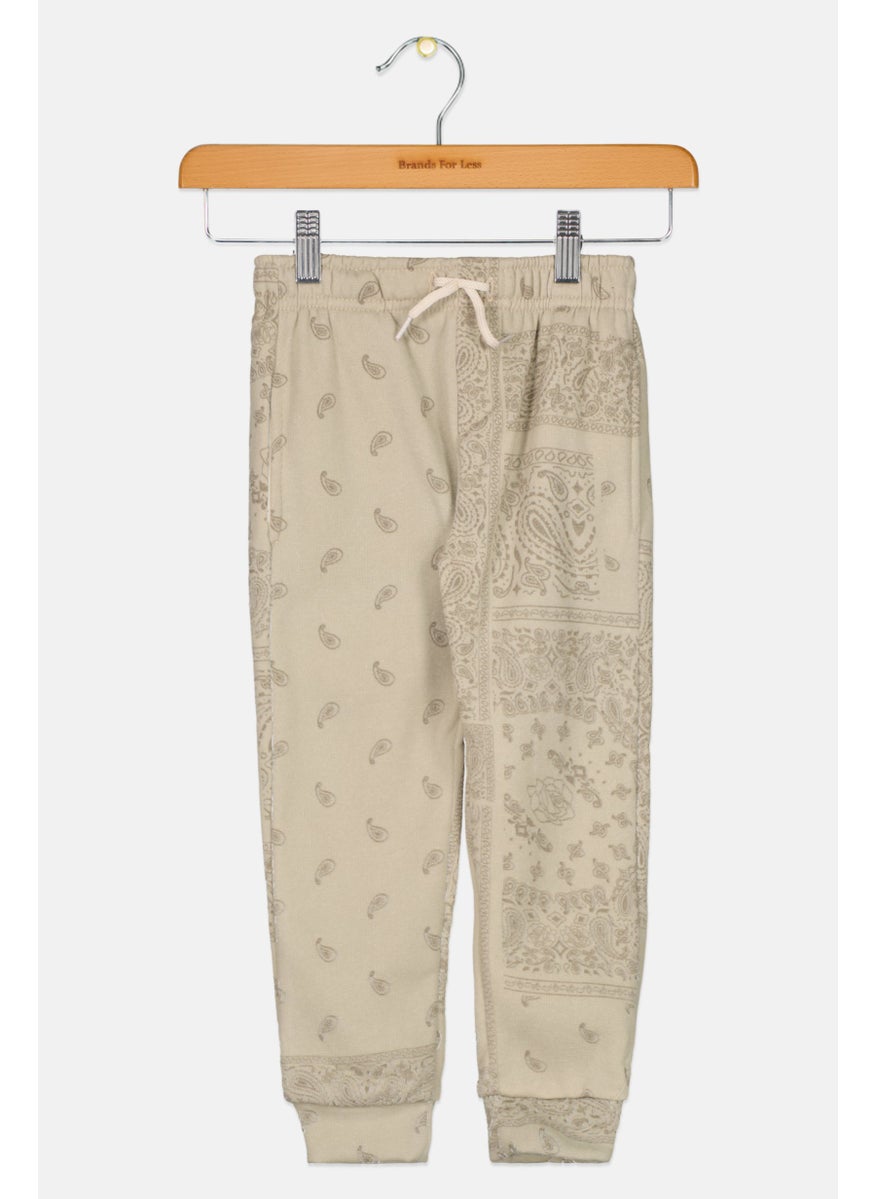 Kids Boy Paisley Print Jogger Pants, Light Grey