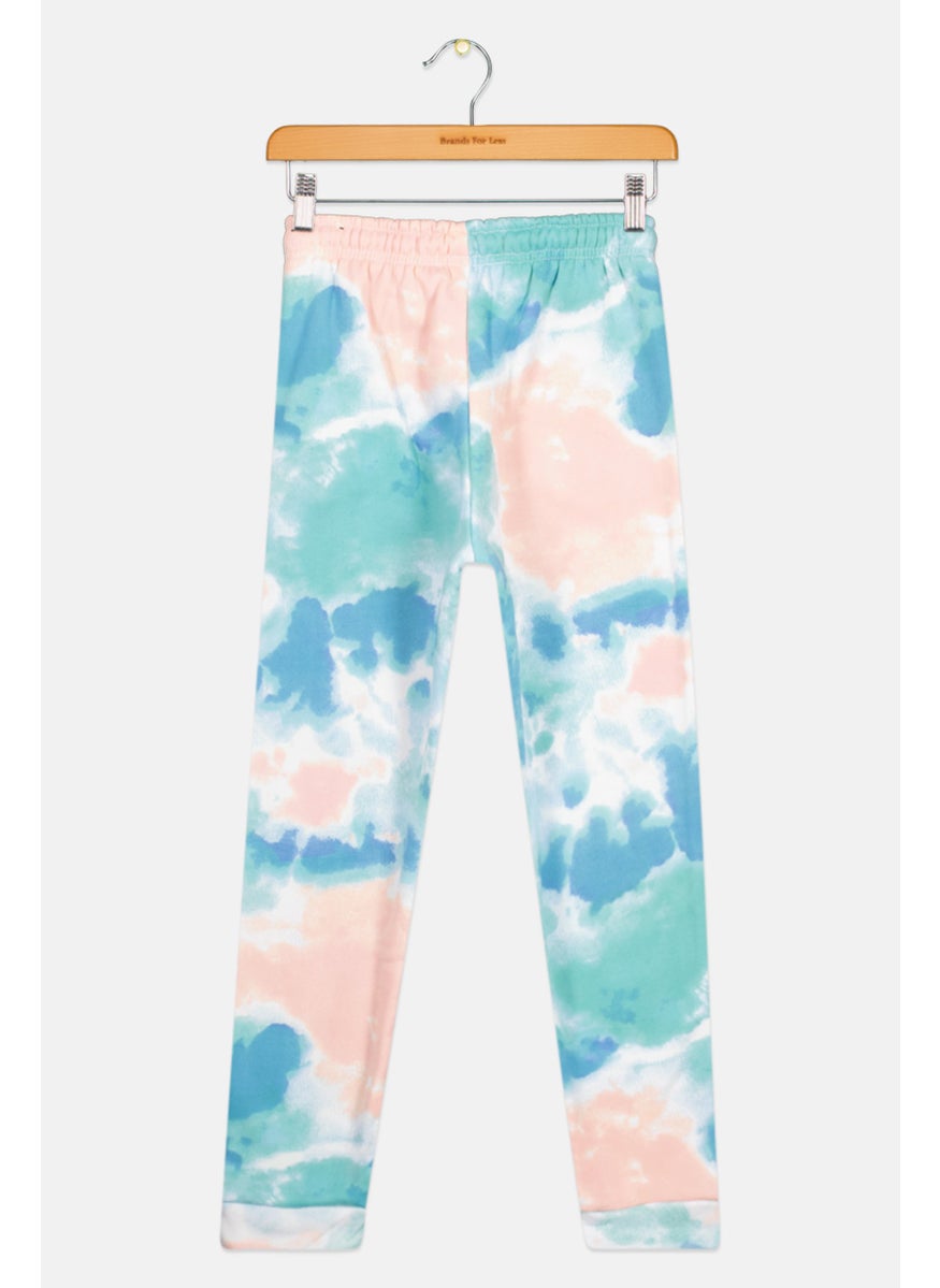 Kids Boy Drawstring Tie Dye Jogger Pants, White Combo
