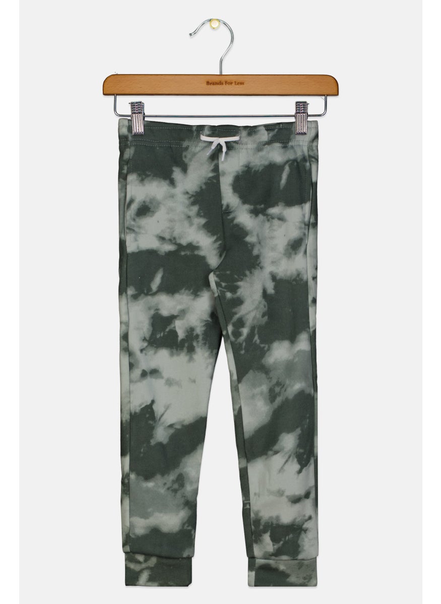 Kids Boy Drawstring Tie Dye Joggers Pant, Olive Combo