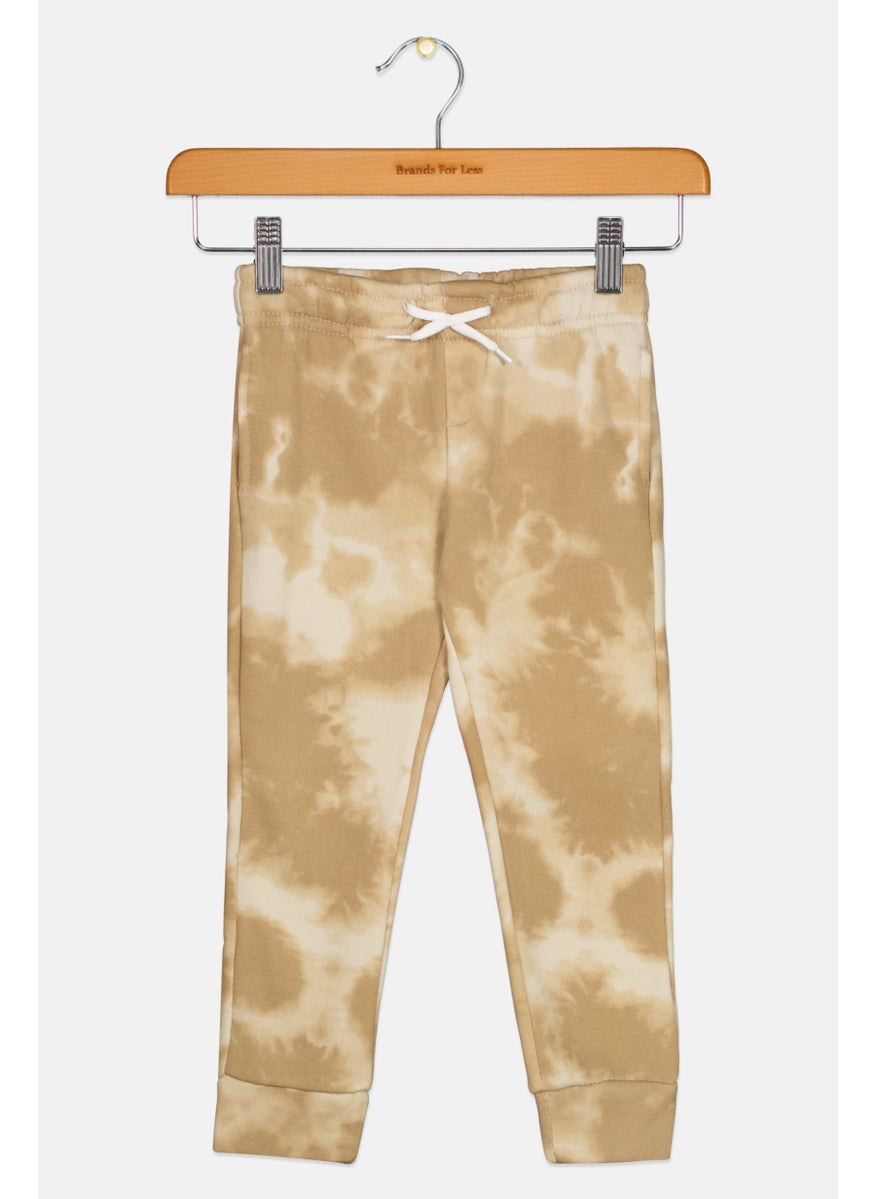 Toddlers Boy Tie Dye Jogger Pants, Dark Beige Combo