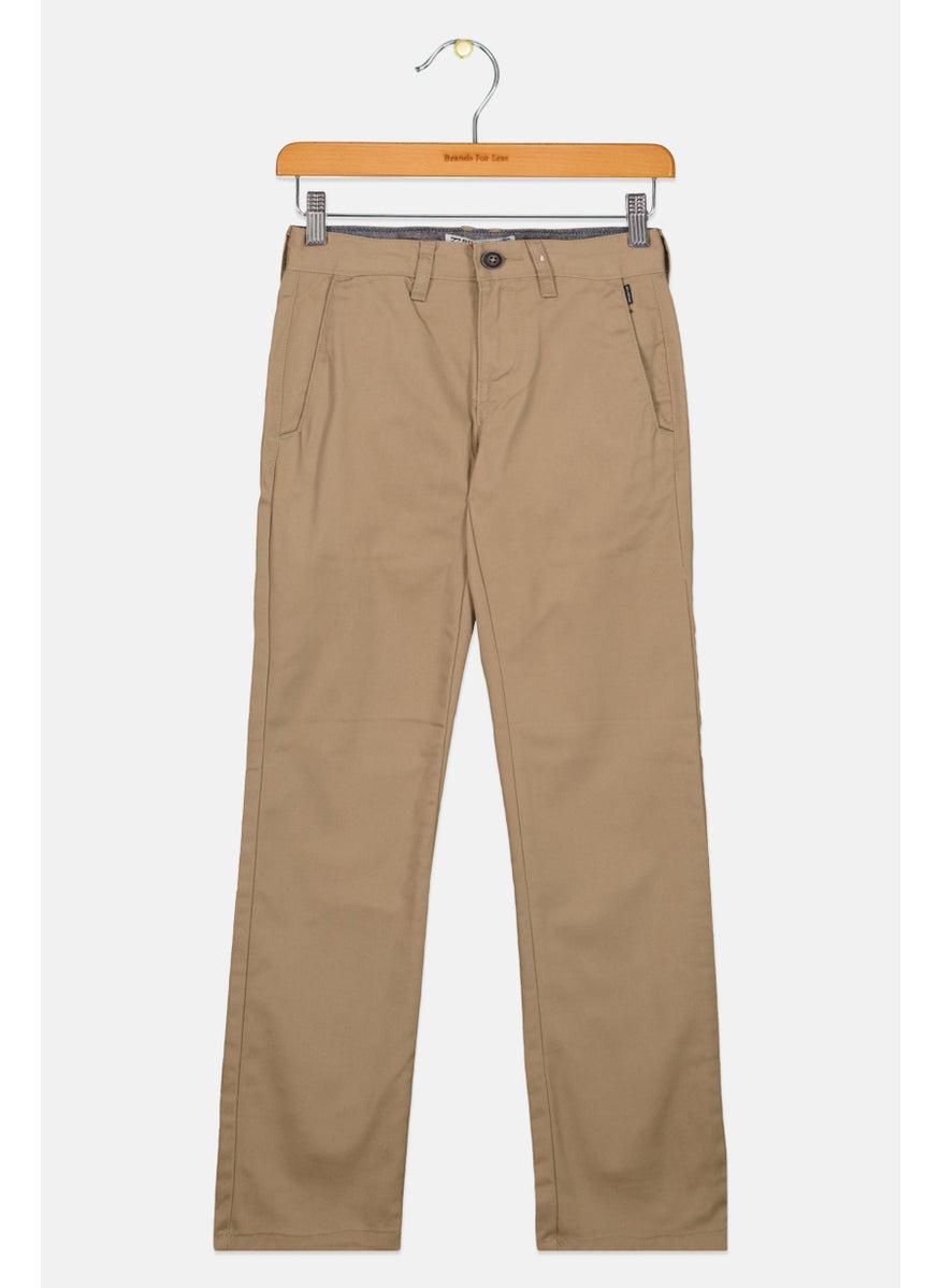 Kids Boy Solid Chino Pant, Khaki