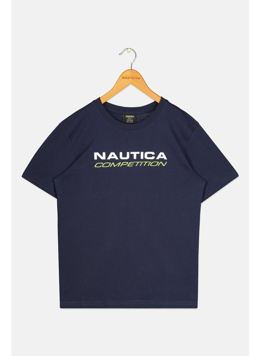 Kids Boy Brand Logo Short Sleeve T-Shirt, Dark Navy