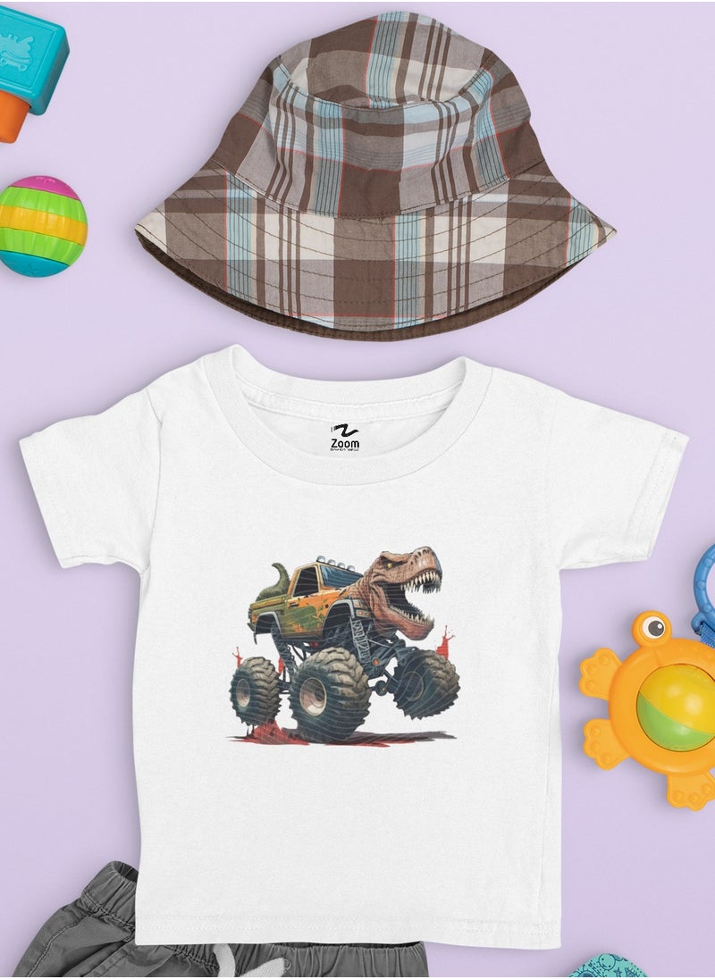 Monster Truck With Dinosaur T-Shirt For Kids