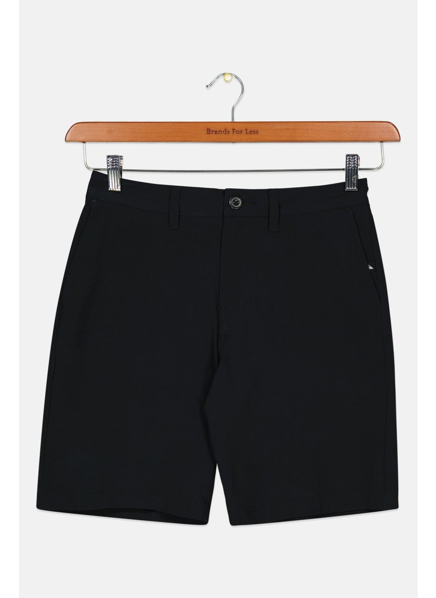 Kids Boy Plain Board Short, Black