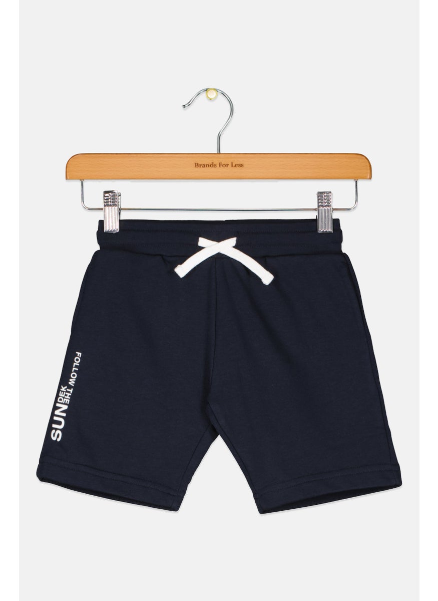 Kids Boy Brand Logo Swimwear Shorts, Navy