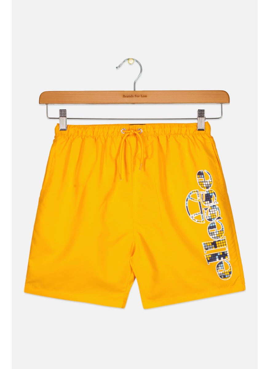 Kids Boy Graphic Printed Swim Shorts, Orange