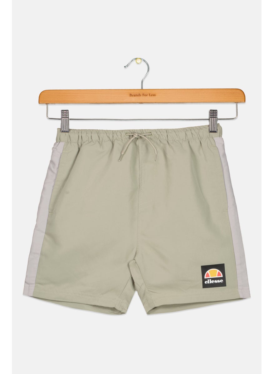 Kids Boy Brand Logo Beachwear Short, Sage Green