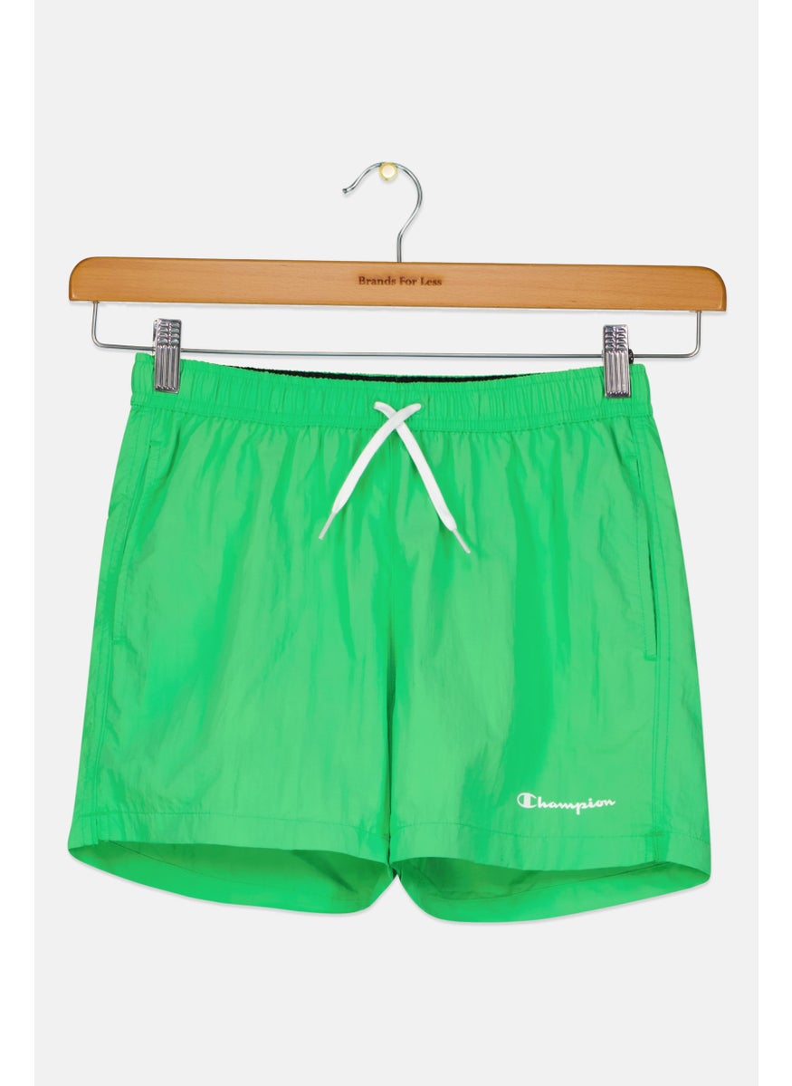 Kids Boy Swimwear Brand Logo  Short, Green