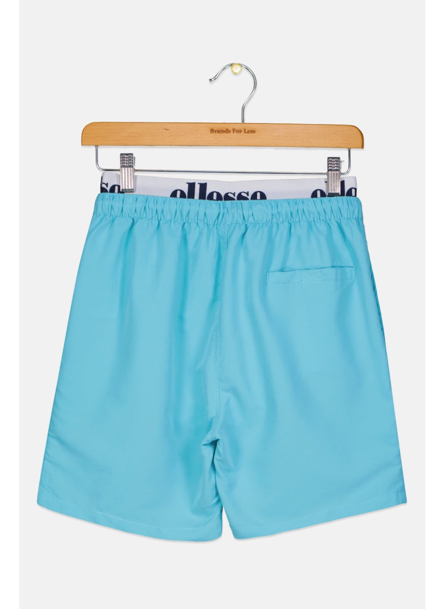 Kids Boy Embroidered Logo Swimwear Short, Blue