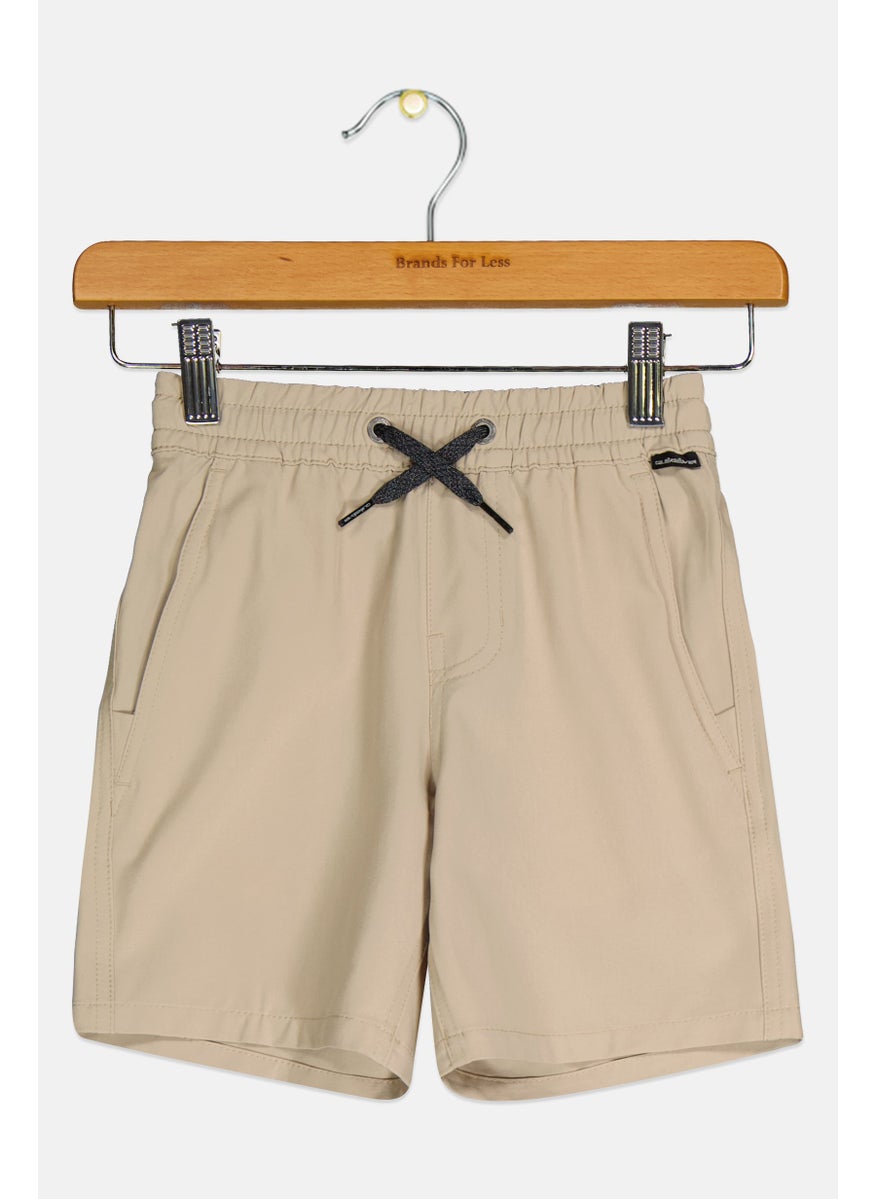 Kids Boy Drawstring Board Shorts, Tan