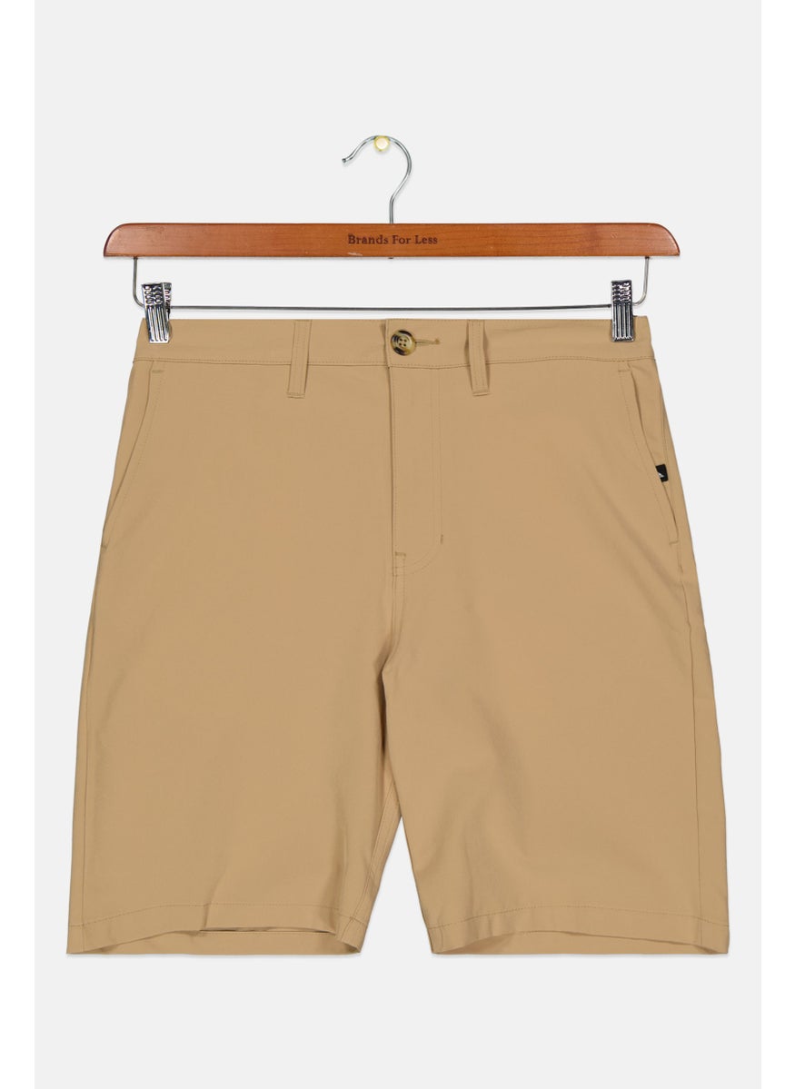 Kids Boy Plain Hybrid Shorts, Tan