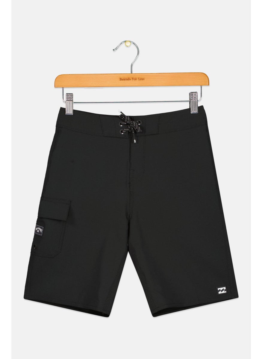 Kids Boy Brand Logo Board Short, Black