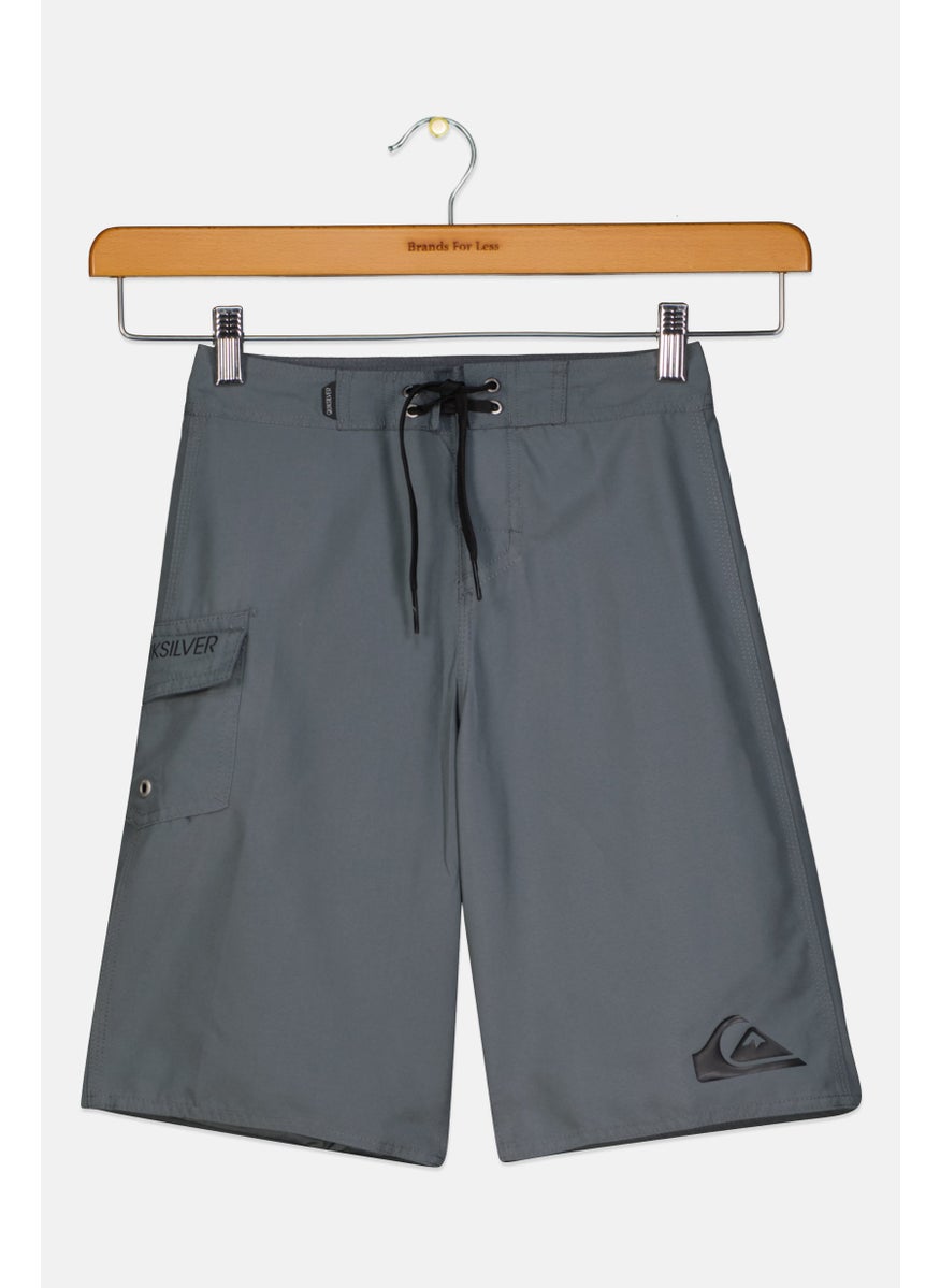 Kids Boy Brand Logo Board Short , Dark Grey