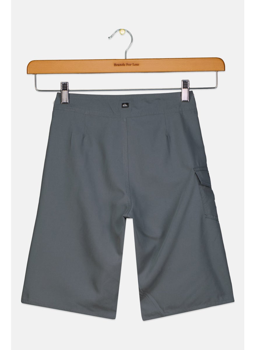 Kids Boy Brand Logo Board Short , Dark Grey