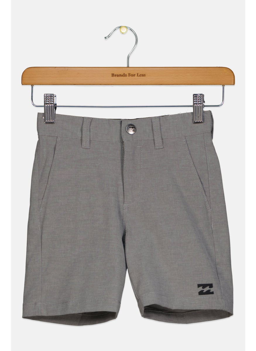 Toddlers Boy Brand Logo Basic Short, Light Grey