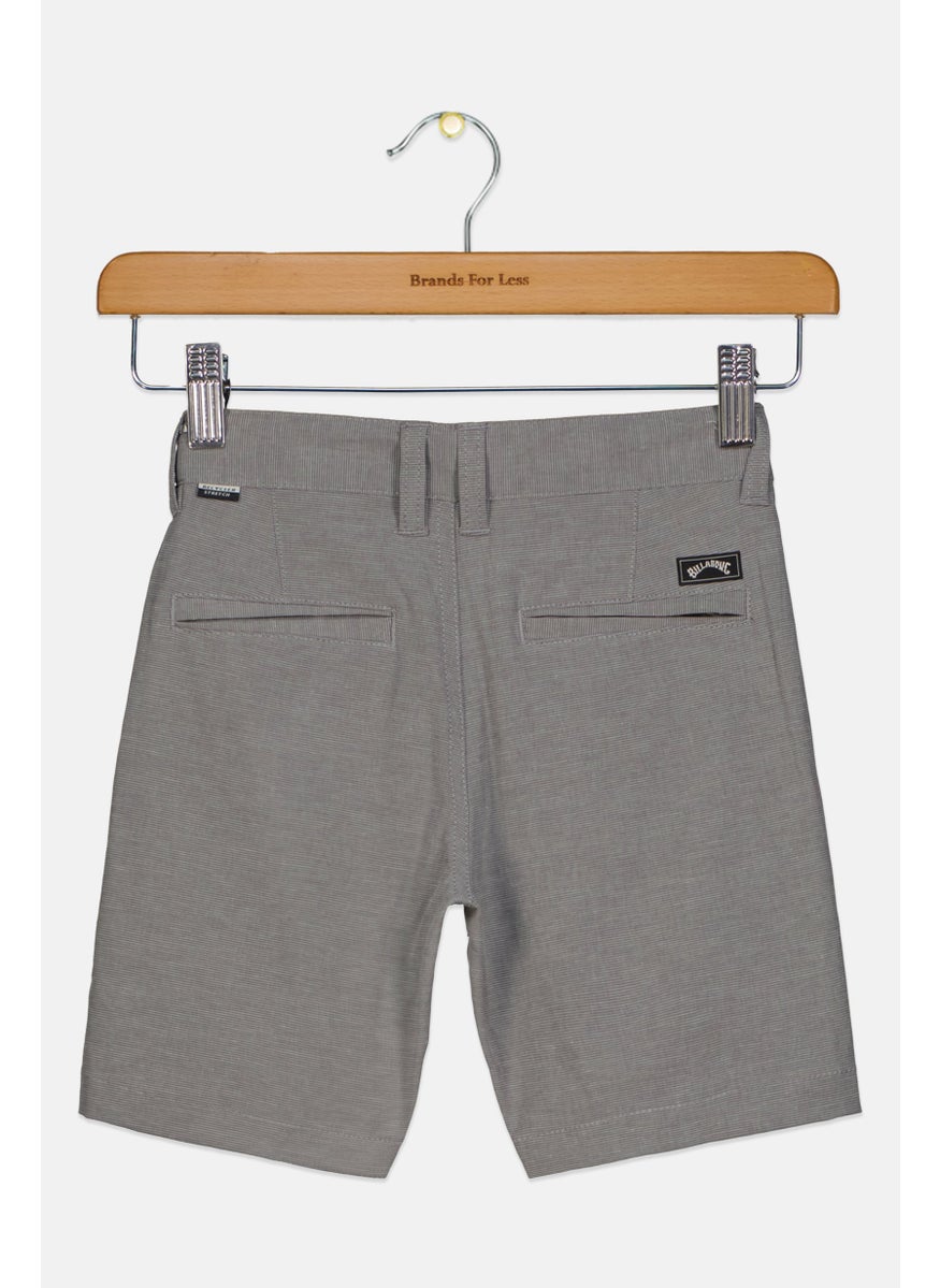 Toddlers Boy Brand Logo Basic Short, Light Grey