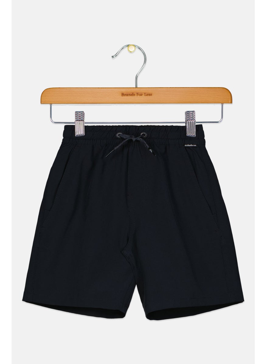 Kids Boy Solid Beachwear Short, Black