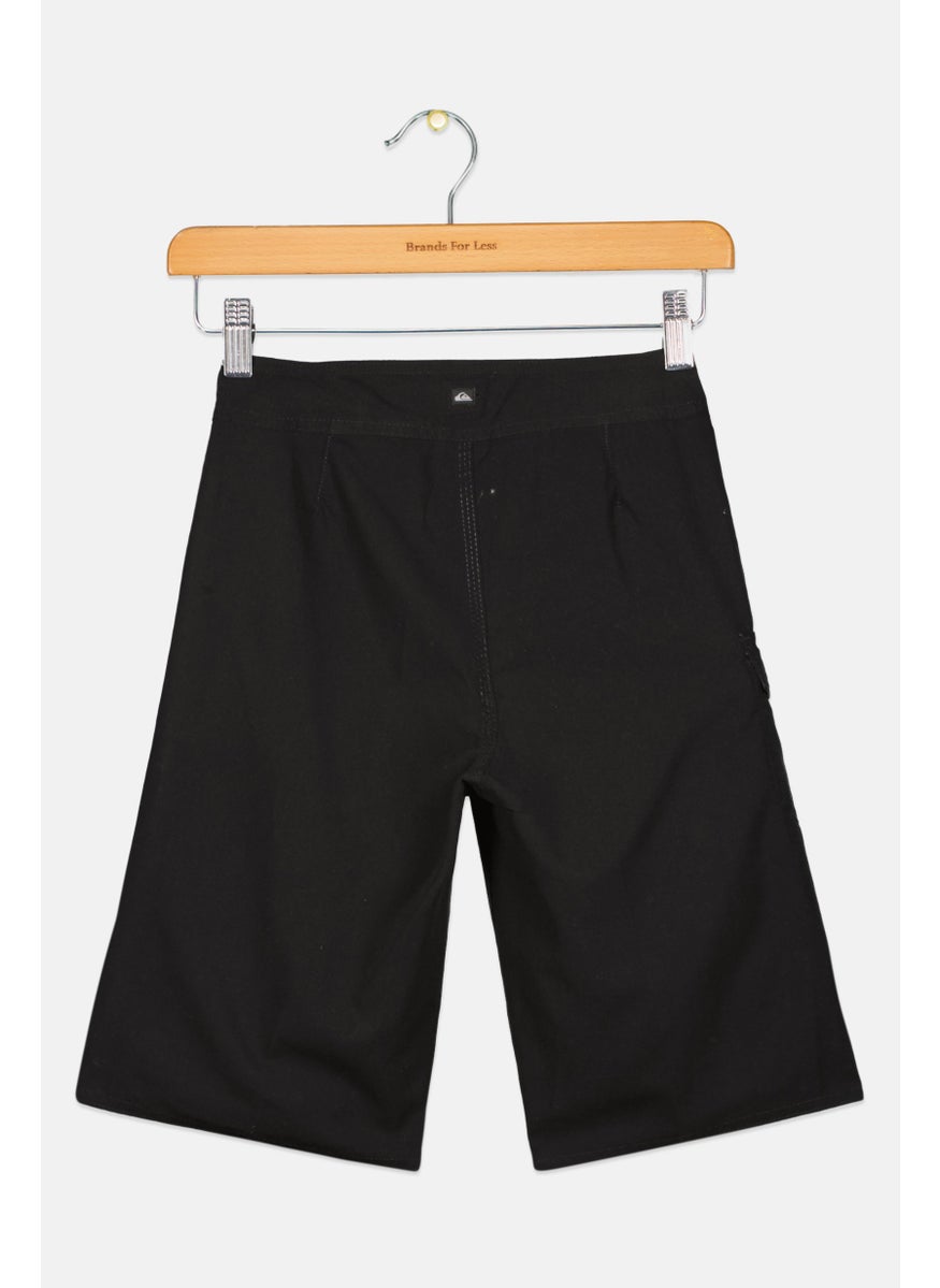 Kids Boy Solid Board Short, Black
