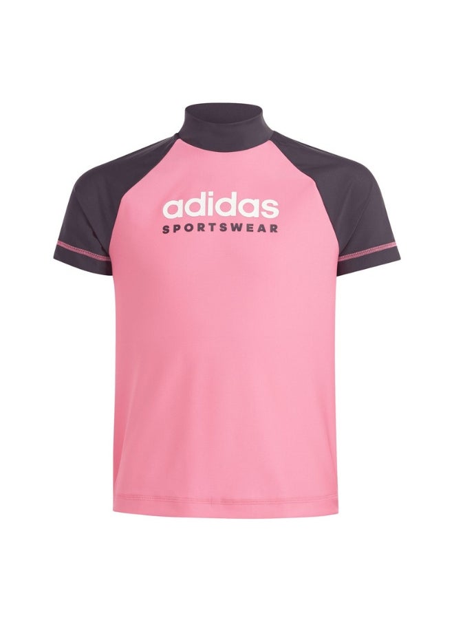 adidas Kids Rashgd Ss Pink Swim Swimwear 1824