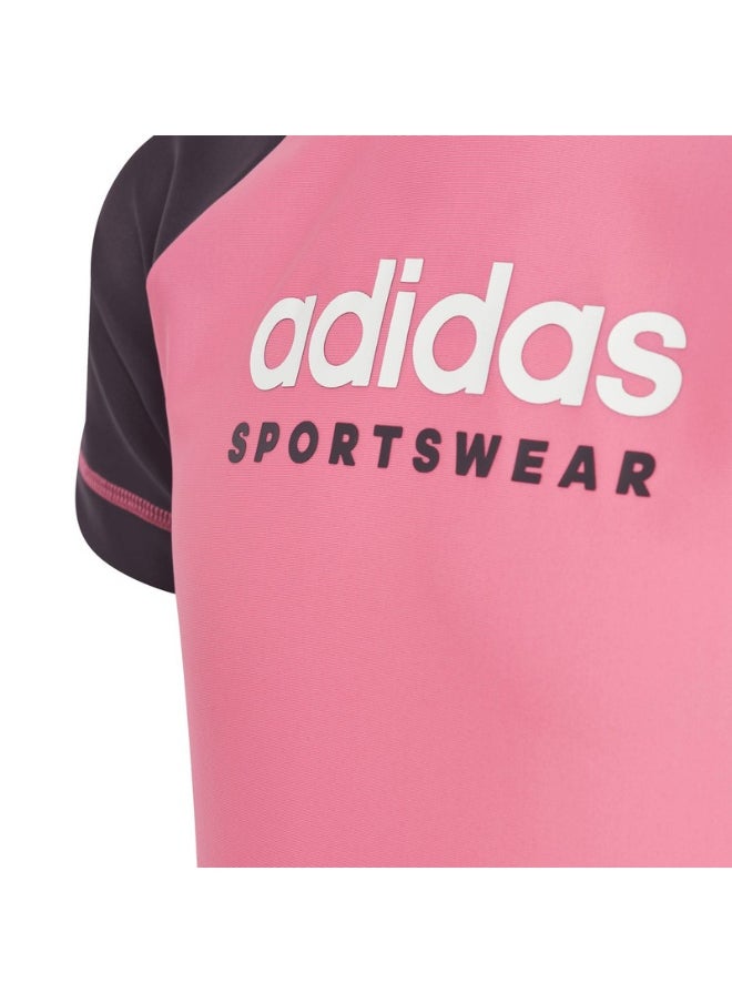 adidas Kids Rashgd Ss Pink Swim Swimwear 1824