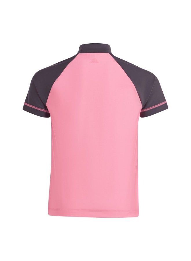 adidas Kids Rashgd Ss Pink Swim Swimwear 1824