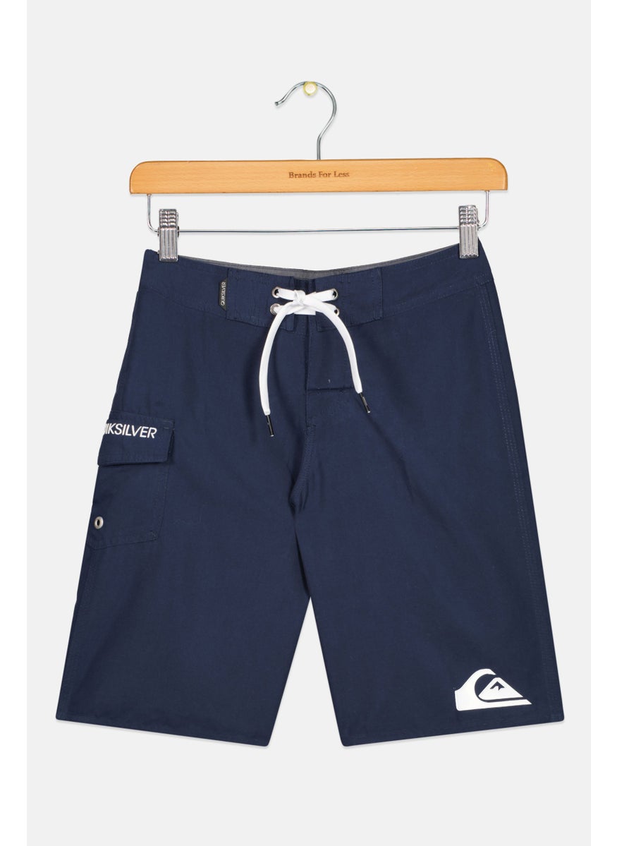 Kids Boy Brand Logo Beachwear Short, Navy