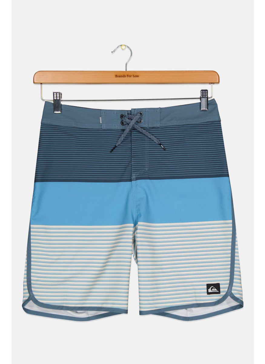 Kids Boy Stripe Drawstring Board Short, Grey