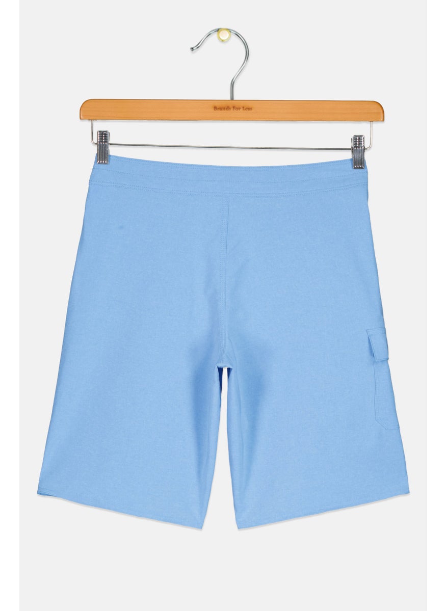 Kids Boy Brand Logo Board Short, Light Blue