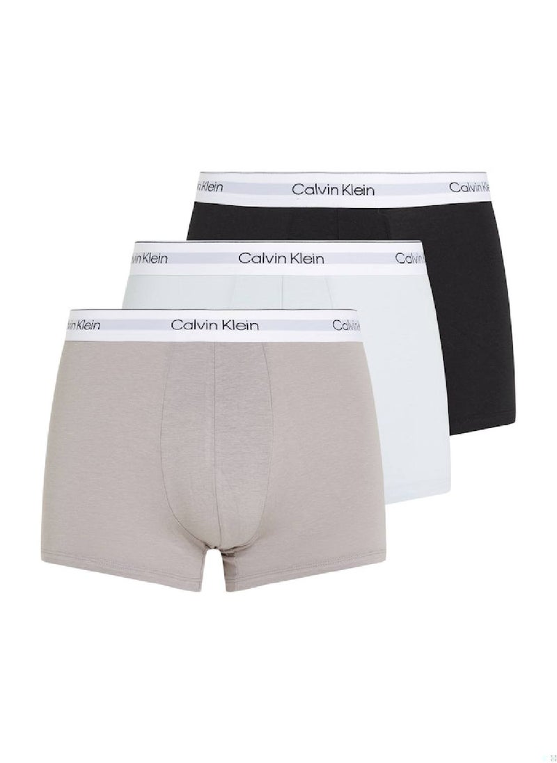 Men's 3 Pack Trunks - Modern Cotton - Cotton, Black